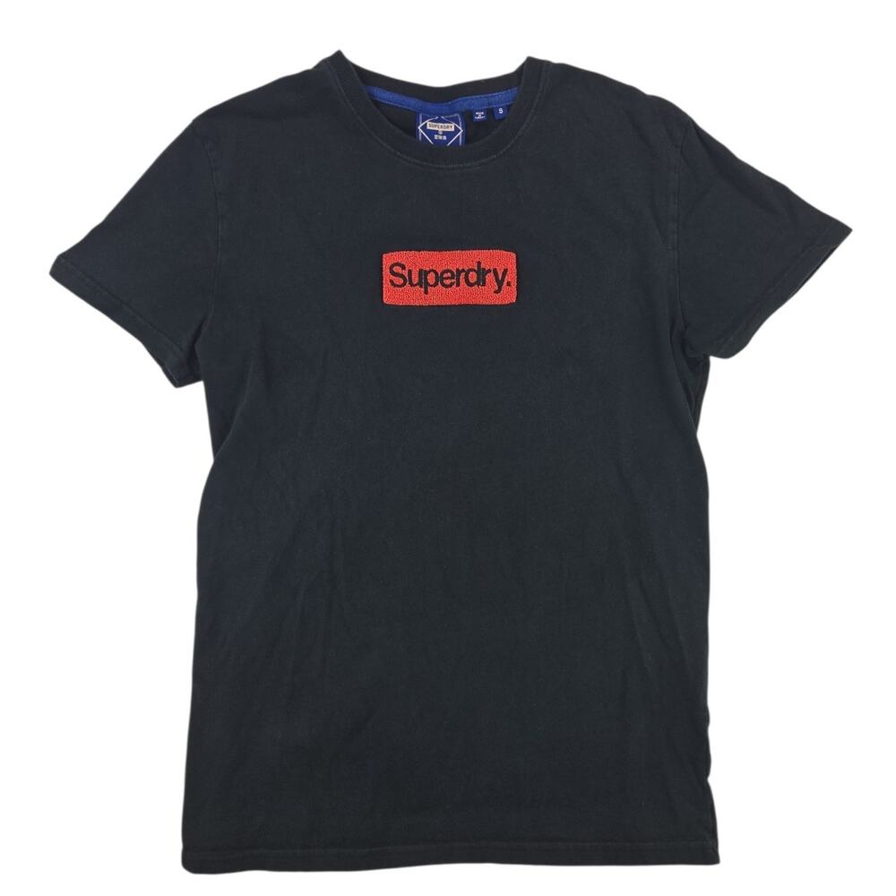 SuperDry | Black T-shirt with Fuzzy Wuzzy Logo | Size Small